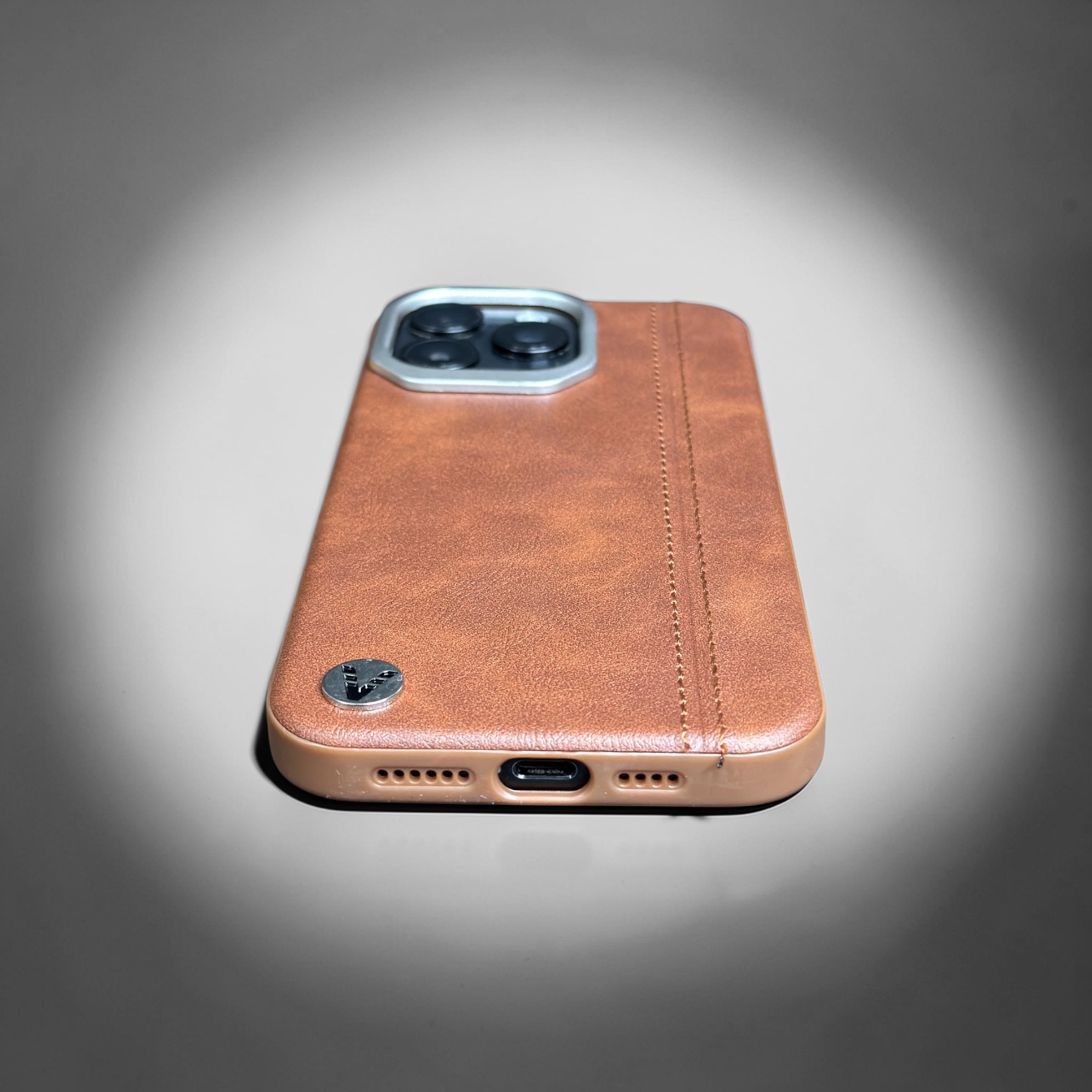Premium Leather brown Case for iPhone 15Pro Max – Slim & Shockproof Protective Cover
