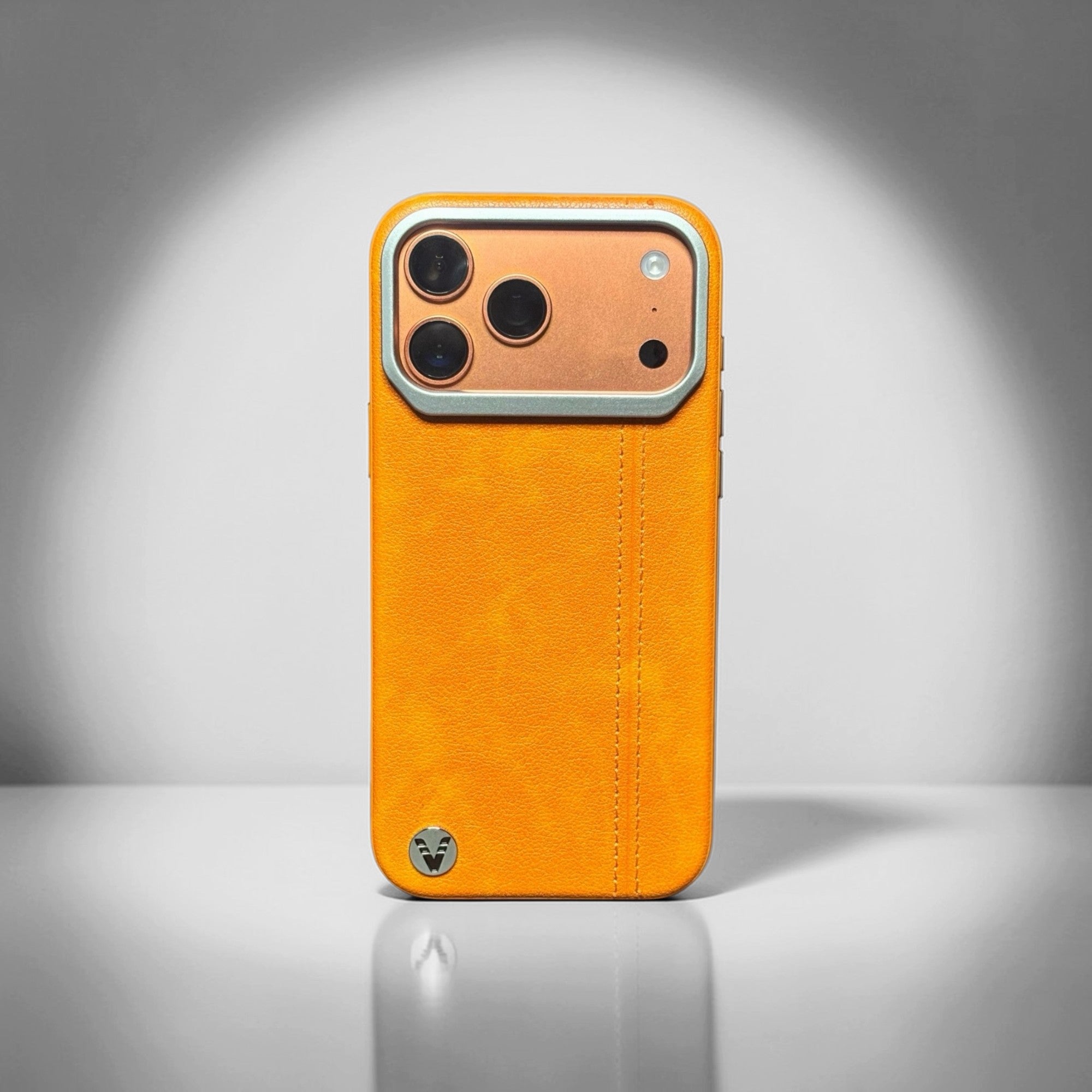 Premium Leather orange Case for iPhone 17 Pro Max – Slim & Shockproof Protective Cover