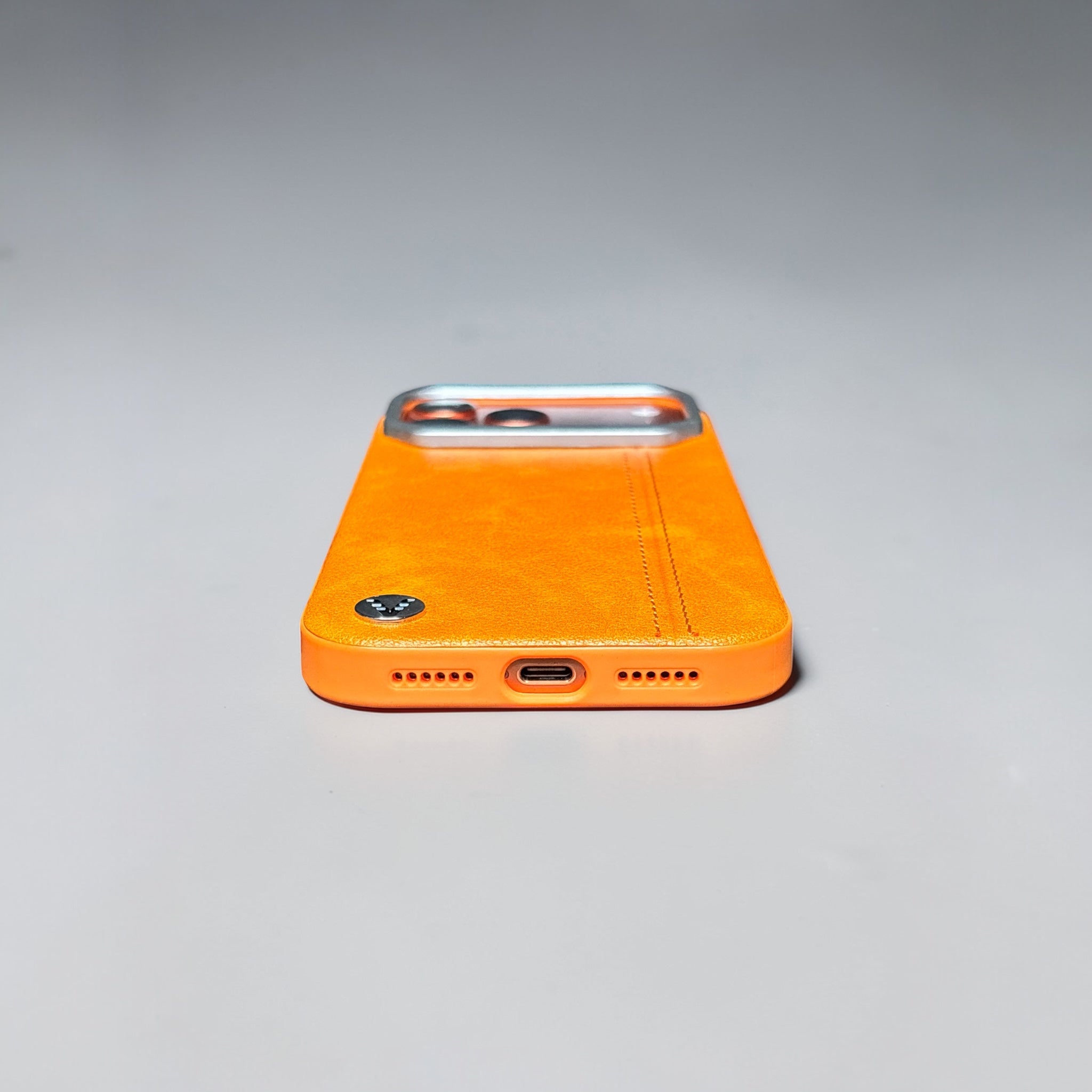 Premium Leather orange Case for iPhone 17 Pro Max – Slim & Shockproof Protective Cover