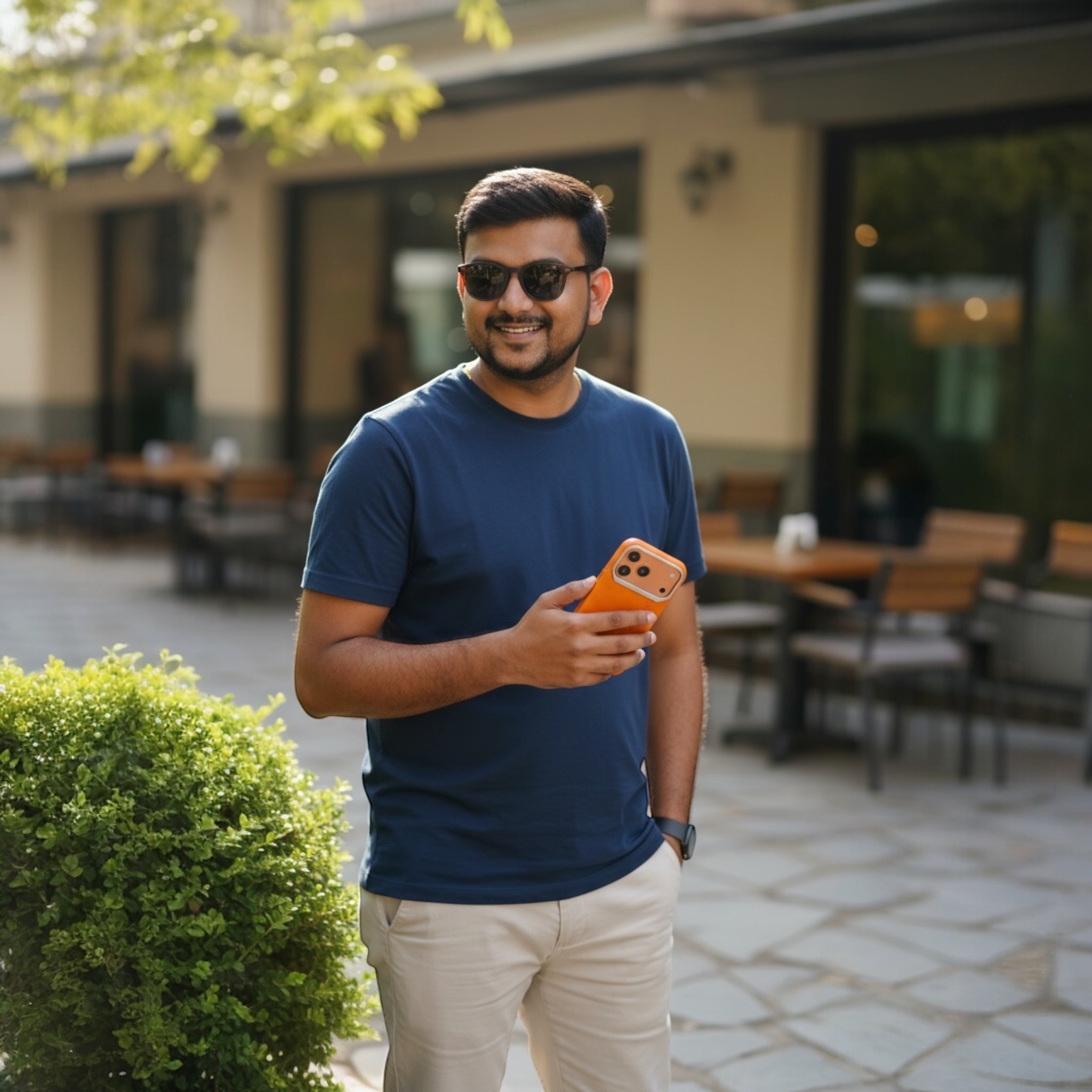 Premium Leather orange Case for iPhone 17 Pro Max – Slim & Shockproof Protective Cover