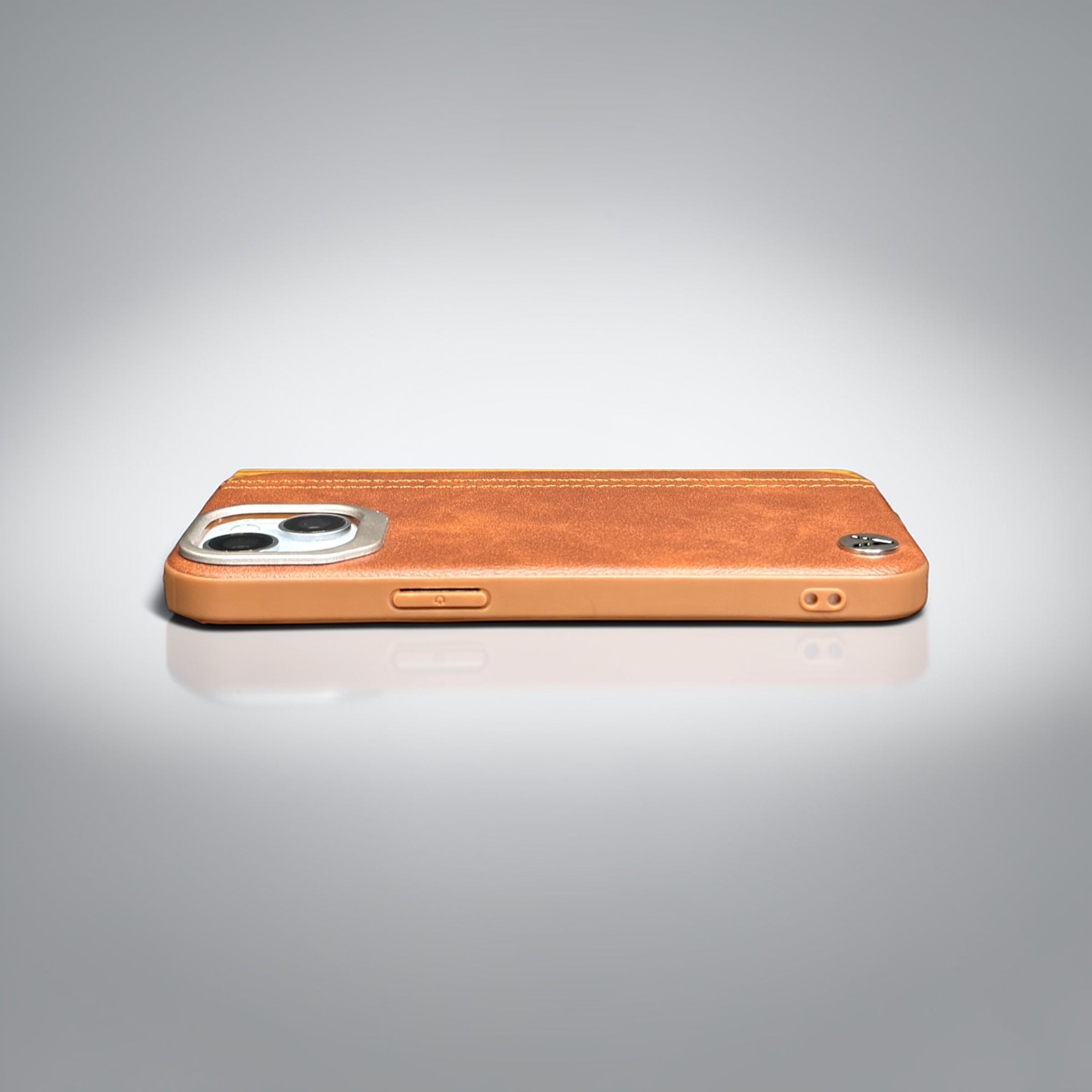 Premium Leather Brown Case for iPhone 15 – Slim & Shockproof Protective Cover