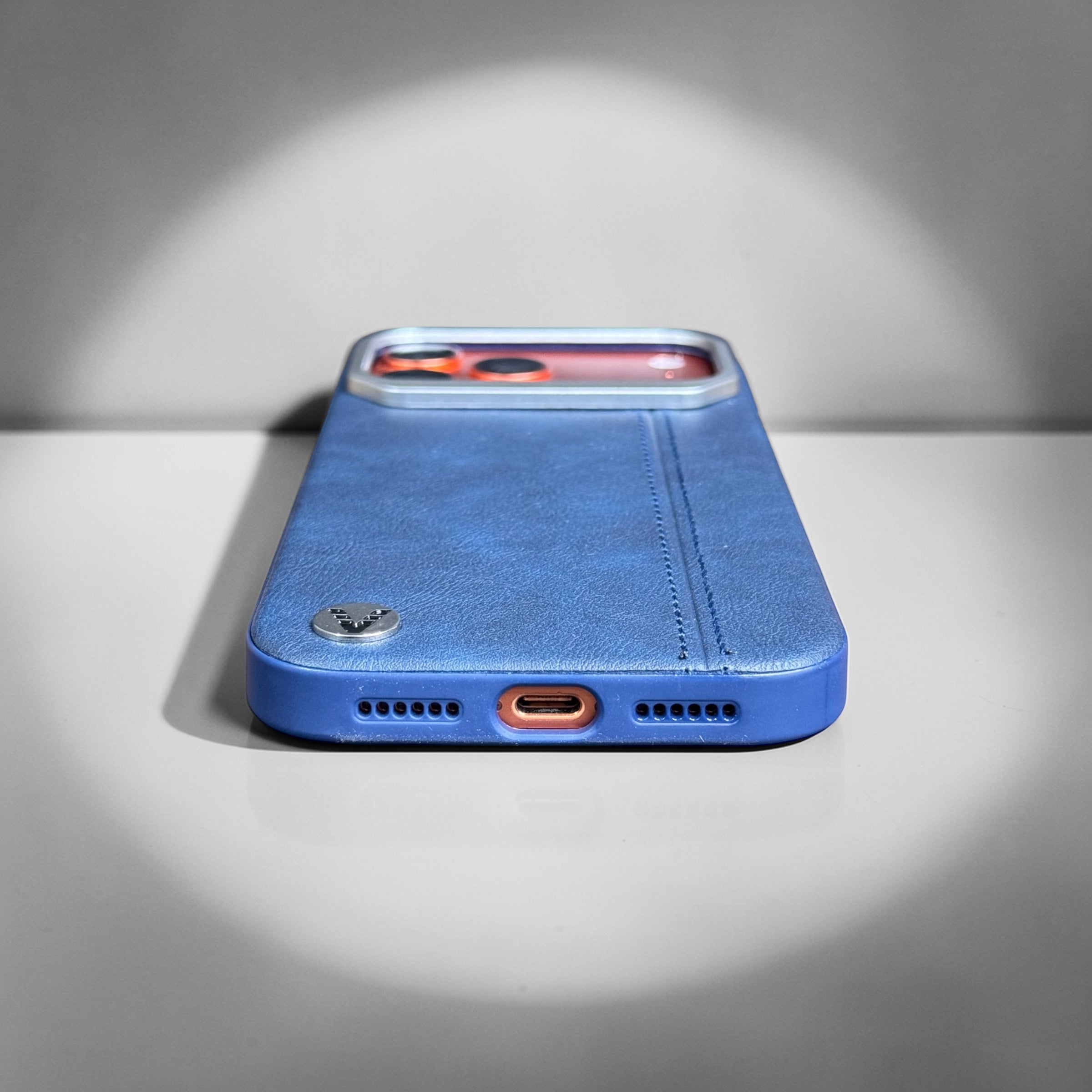 Premium Leather Blue Case for iPhone 17 Pro Max – Slim & Shockproof Protective Cover