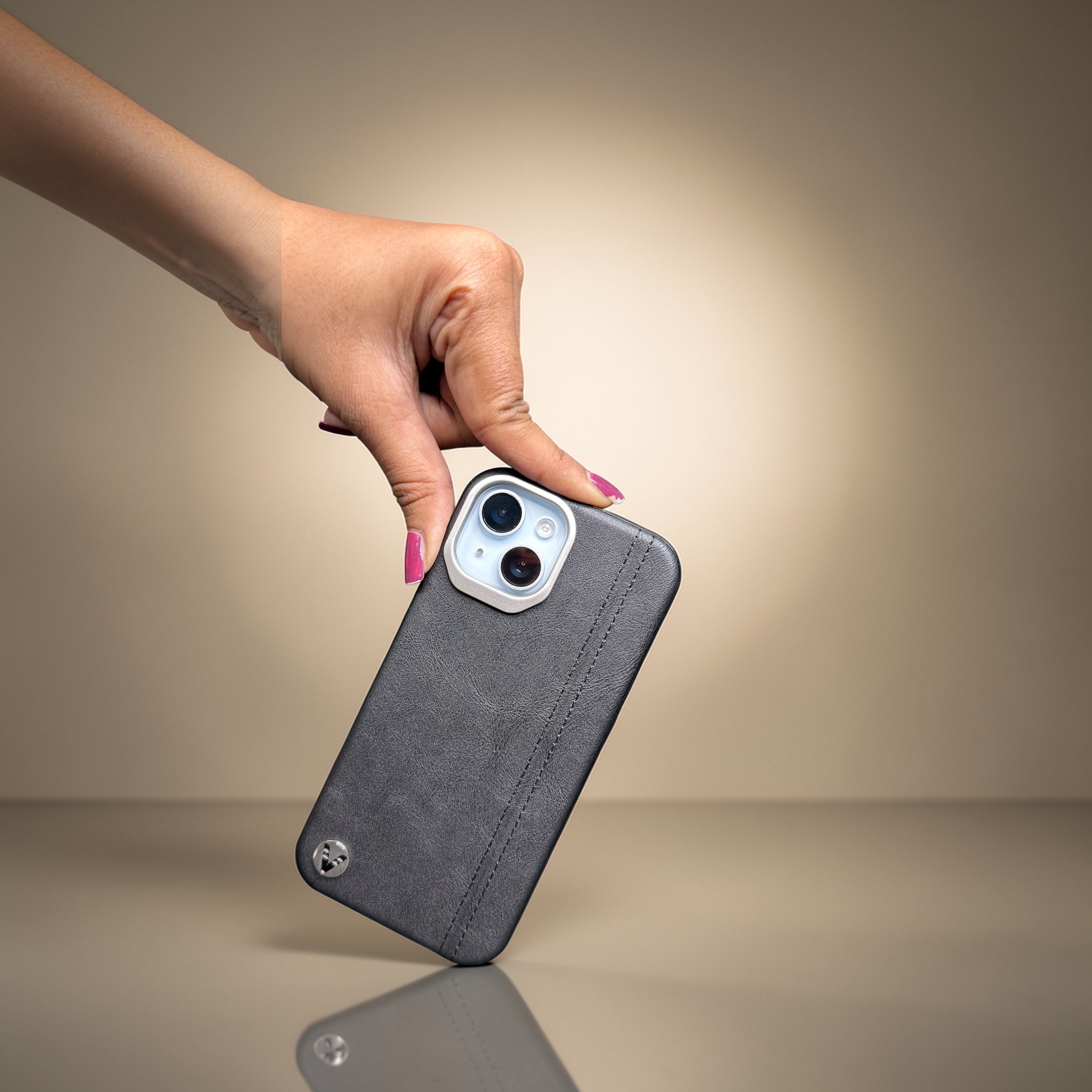 Premium Leather Black  Case for iPhone 15 – Slim & Shockproof Protective Cover