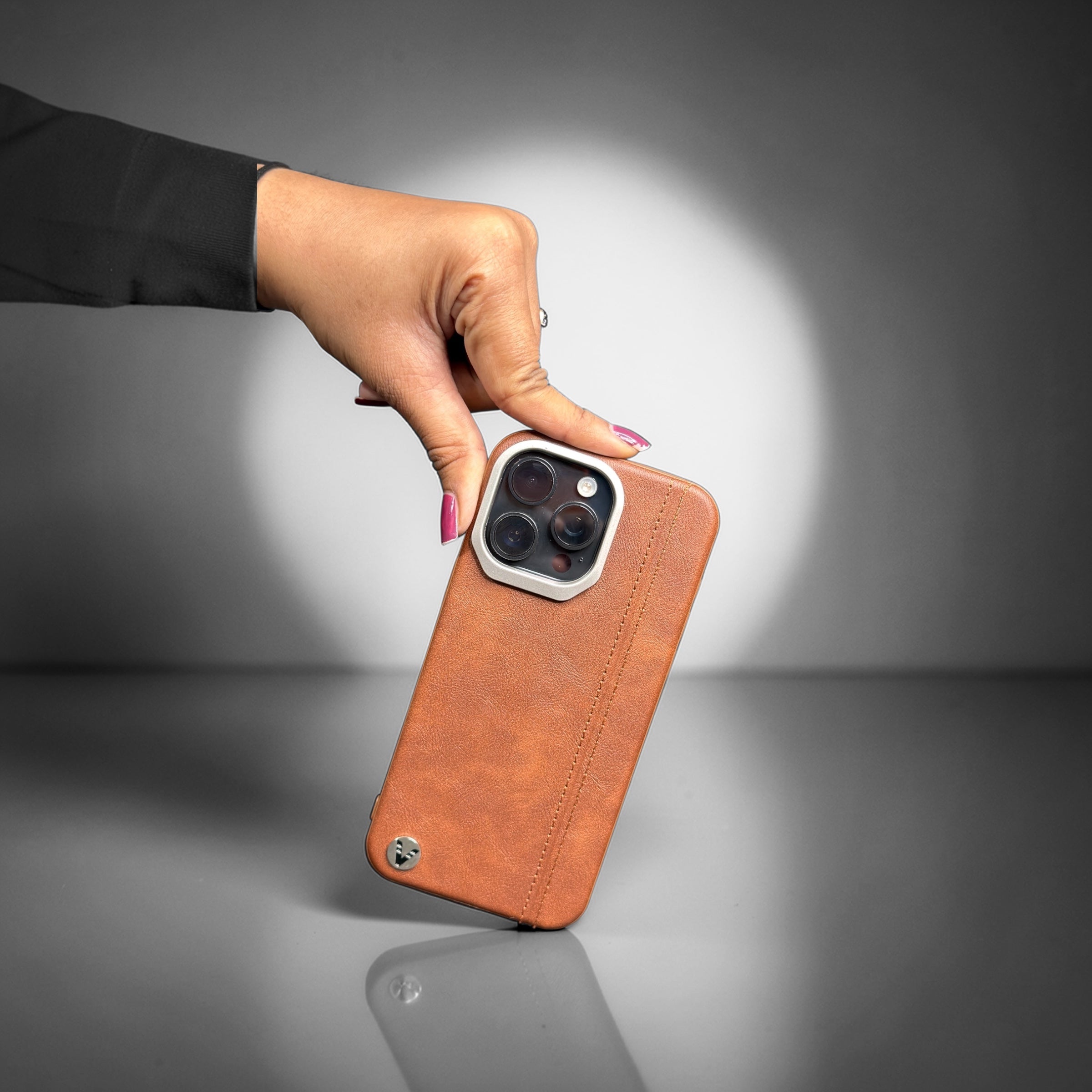 Premium Leather brown Case for iPhone 15Pro Max – Slim & Shockproof Protective Cover