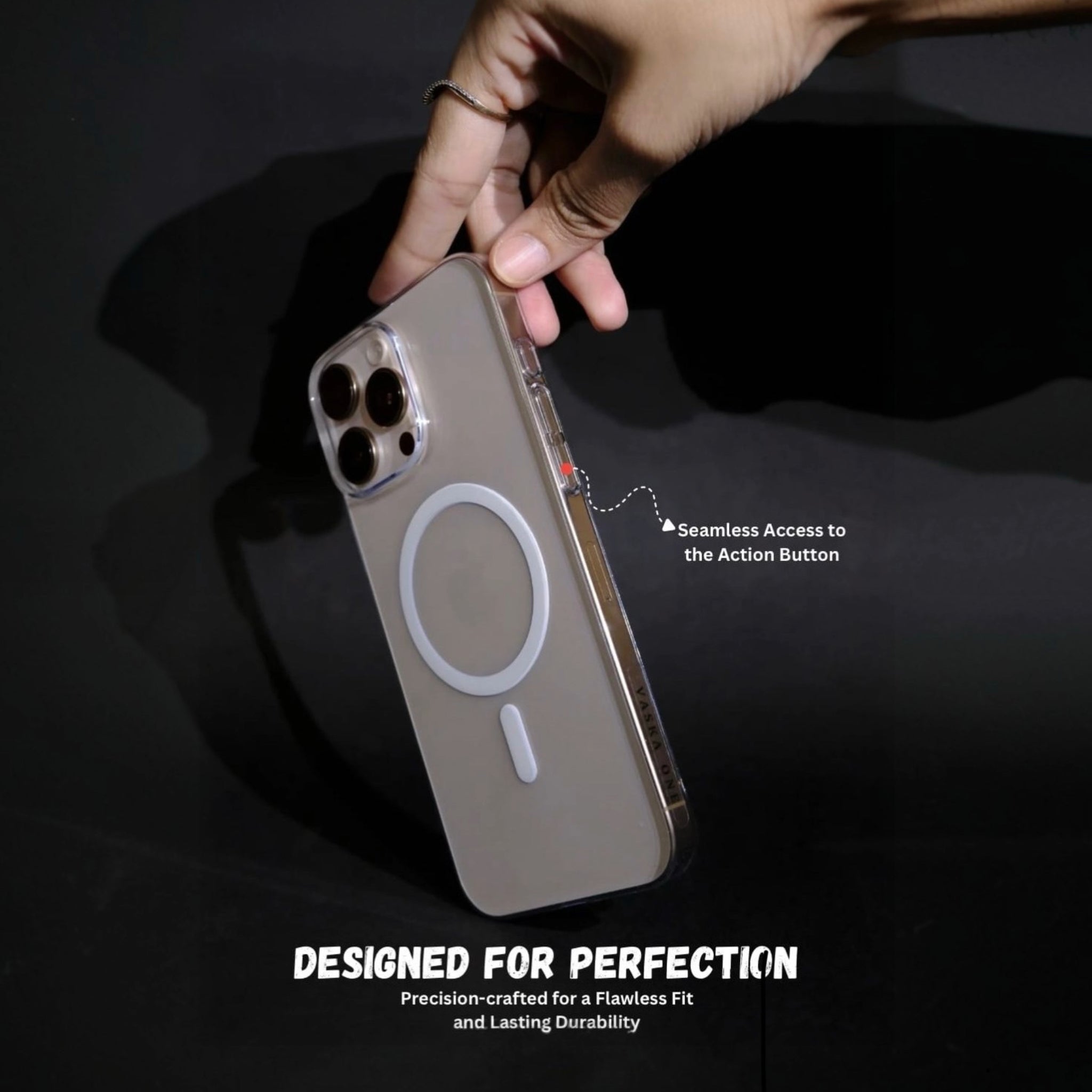 VASKAONE Book Cover Transparent, Shock Proof for iphone-16 PRO