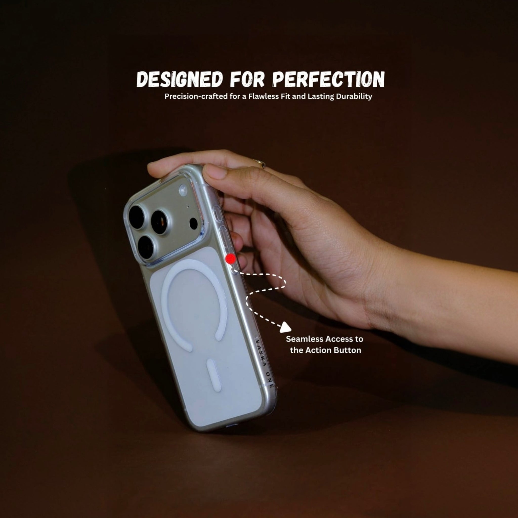 VASKAONE Back Cover Transparent Anty Yellow , Shock Proof for i-phone 17 PRO