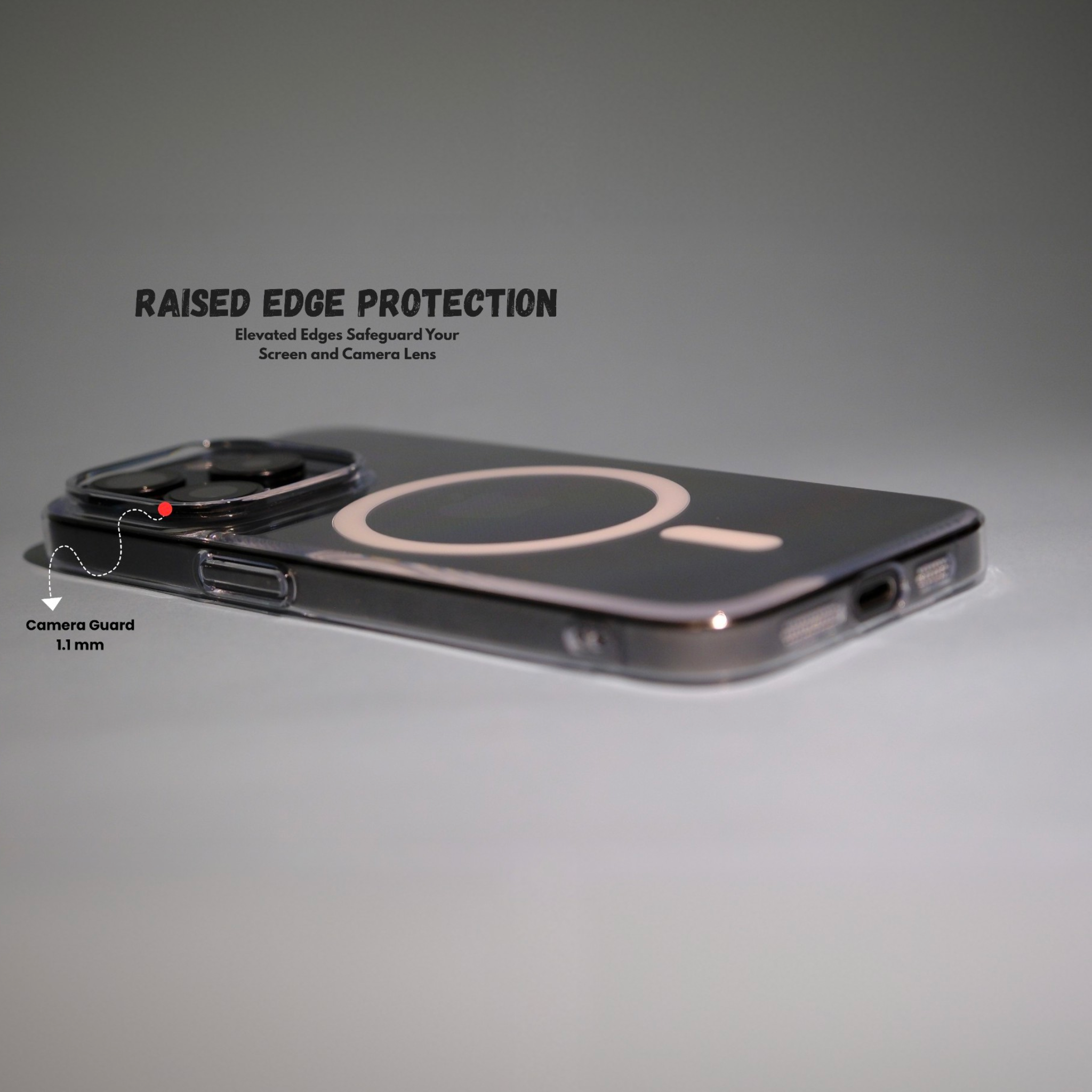 VASKAONE Book Cover Transparent, Shock Proof for i-phone 15 pro